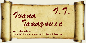 Ivona Tomazović vizit kartica